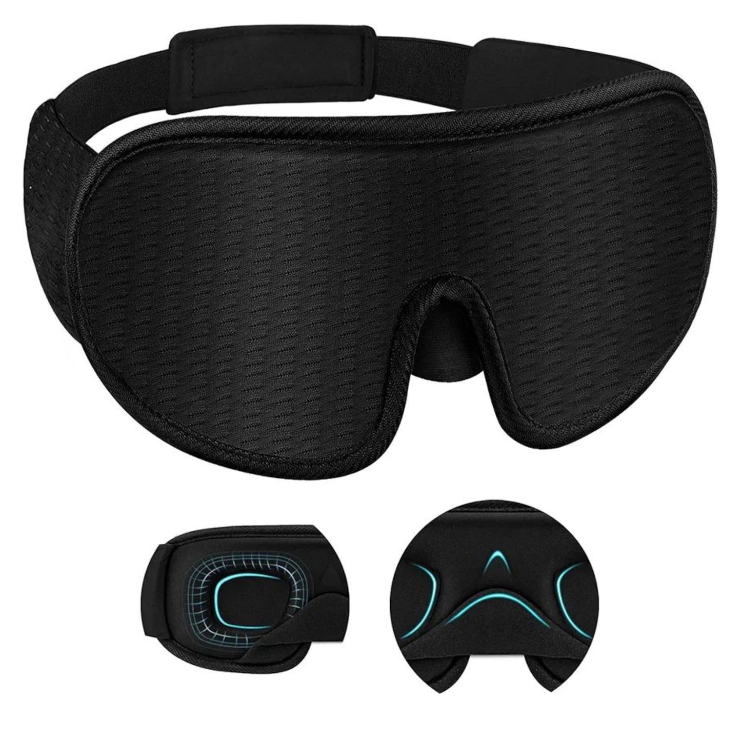 Breathable 3D Contoured Sleep Mask – Soft Ergonomic Eye Mask for Restful Sleep -EU-