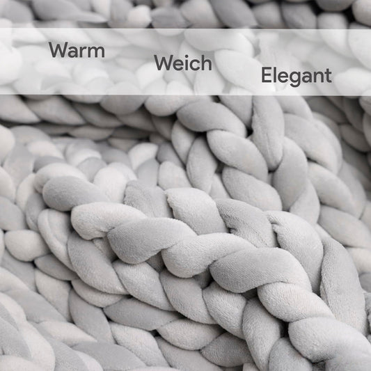 Grobstrickdecke aus weichem Samt – Schwere und elegante Kuscheldecke für mehr Gemütlichkeit (8 kg, 150 × 200 cm) -EU-