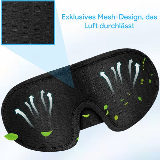 Atmungsaktive, 3D-konturierte Schlafmaske – Weiche, ergonomische Augenmaske für erholsamen Schlaf -EU-