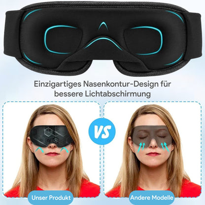 Breathable 3D Contoured Sleep Mask – Soft Ergonomic Eye Mask for Restful Sleep -EU-