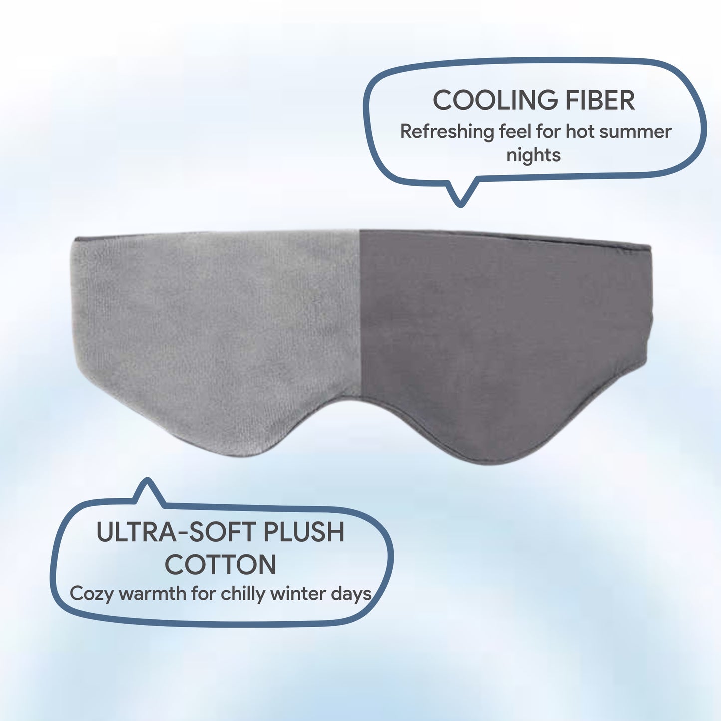 Beschwerte Schlafmaske mit herausnehmbaren Einsätzen