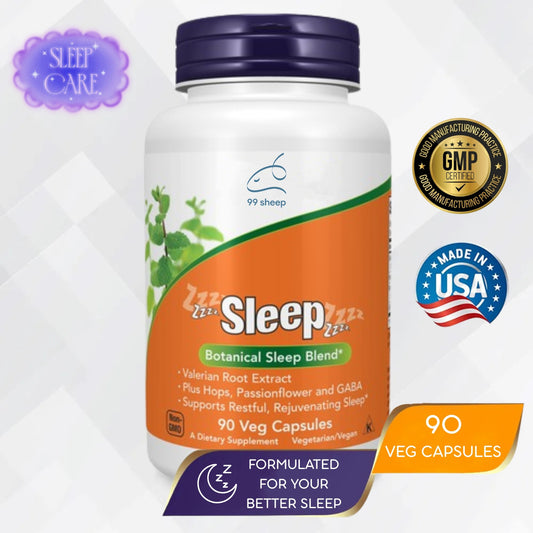 99 Sheep Sleep — Valerian Root Extract, Hops, Passionflower & GABA, 90 Veg Capsules