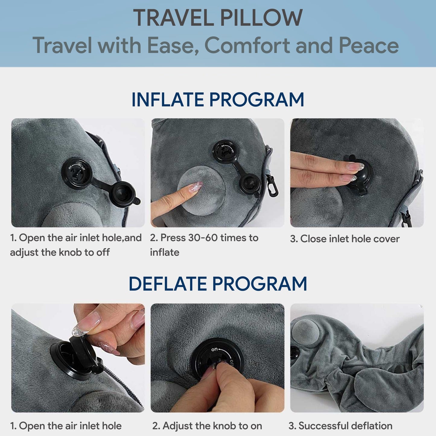 Compact & Lightweight Inflatable Travel Pillow for On-the-Go Comfort