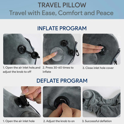 Compact & Lightweight Inflatable Travel Pillow for On-the-Go Comfort