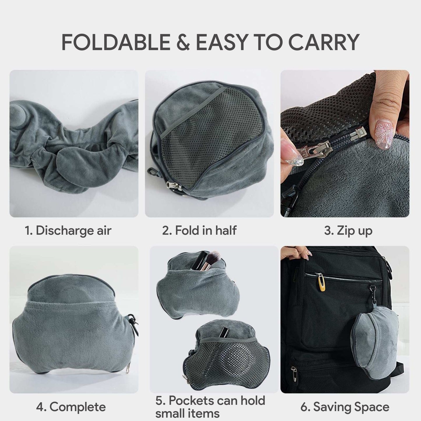 Compact & Lightweight Inflatable Travel Pillow for On-the-Go Comfort