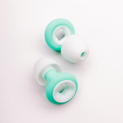 Comfortable Earplugs for Sleep, Work & Travel - White and green