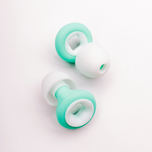 Comfortable Earplugs for Sleep, Work & Travel - White and green