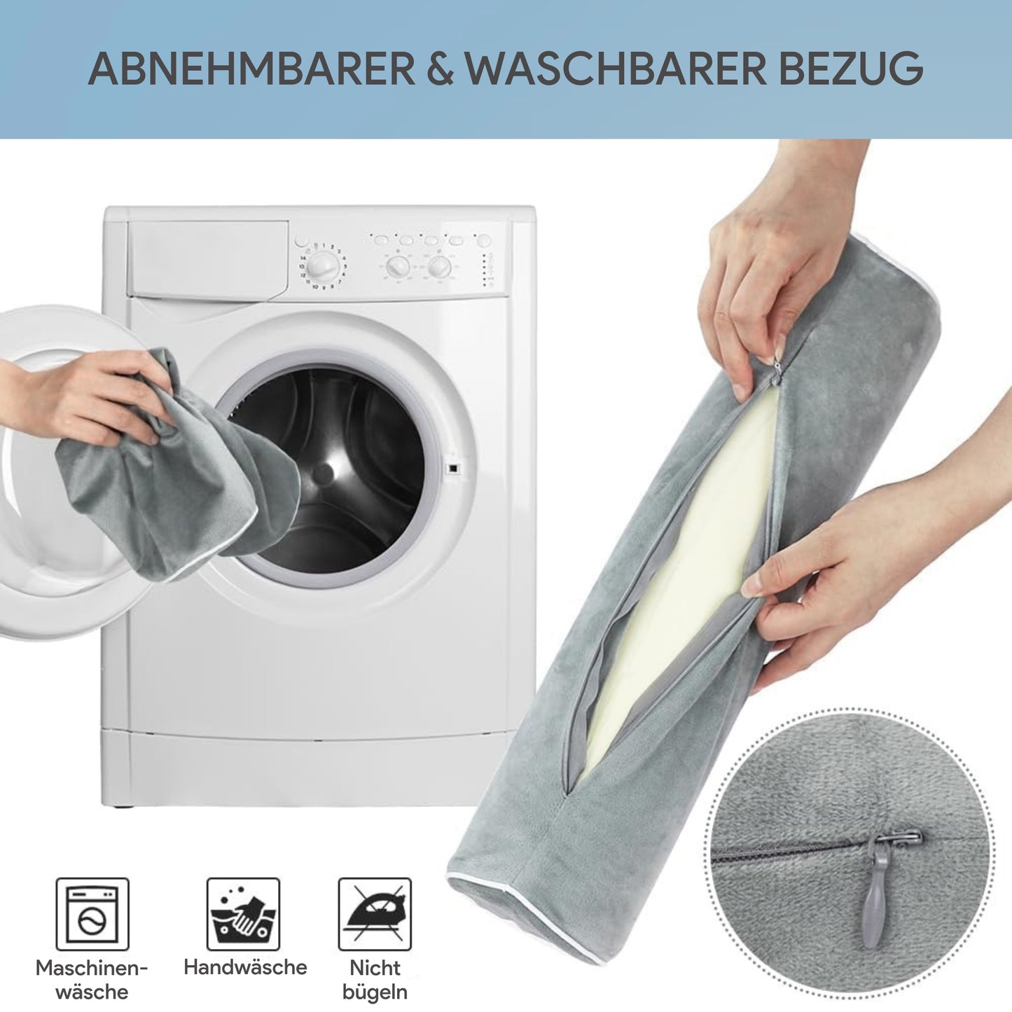 Orthopädisches Stützkissen für Nacken und Rücken – 43 × 10 cm – EU –