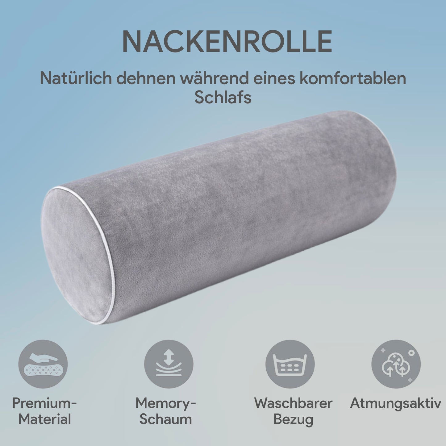 Orthopädisches Stützkissen für Nacken und Rücken – 43 × 15 cm – EU –