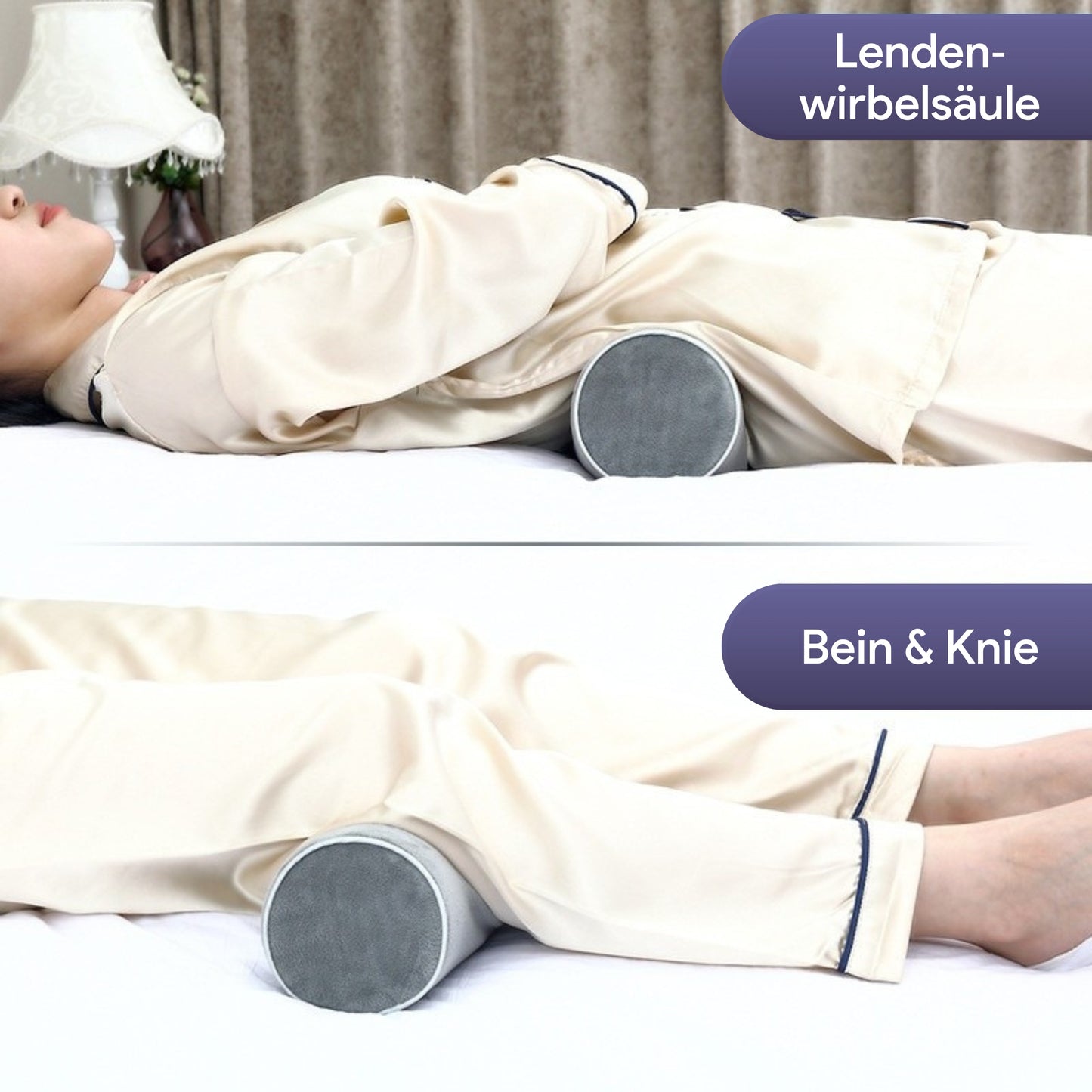 Orthopädisches Stützkissen für Nacken und Rücken – 43 × 15 cm – EU –