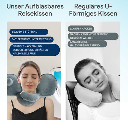 Compact & Lightweight Inflatable Travel Pillow for On-the-Go Comfort -EU-