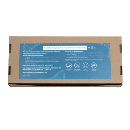 Beschwerte Schlafmaske mit herausnehmbaren Einsätzen