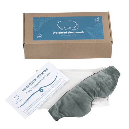 Beschwerte Schlafmaske mit herausnehmbaren Einsätzen