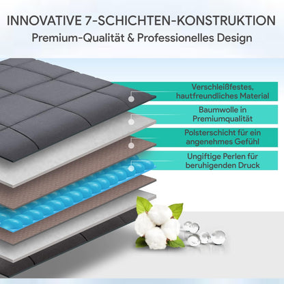 Gewichtsdecke für sensorische Entspannung – Leichter Schlafkomfort für tiefe Entspannung 180 x 120 cm -EU-
