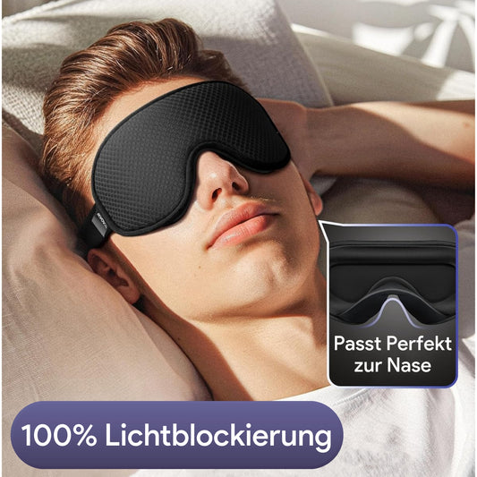 3D-Schlafmaske mit Ohrstöpseln – Komplettes Set gegen Licht und Lärm -EU-