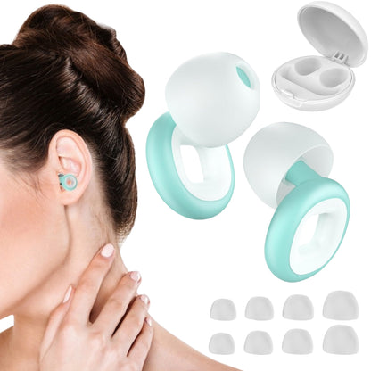 Comfortable Earplugs for Sleep, Work & Travel - White and green