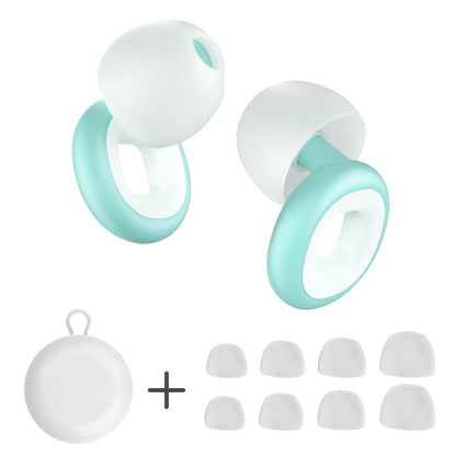 Comfortable Earplugs for Sleep, Work & Travel - White and green
