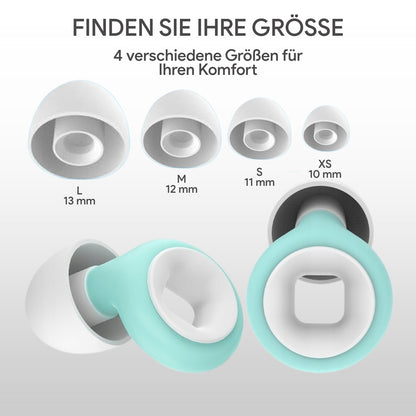 Comfortable Earplugs for Sleep, Work & Travel -EU- White and green